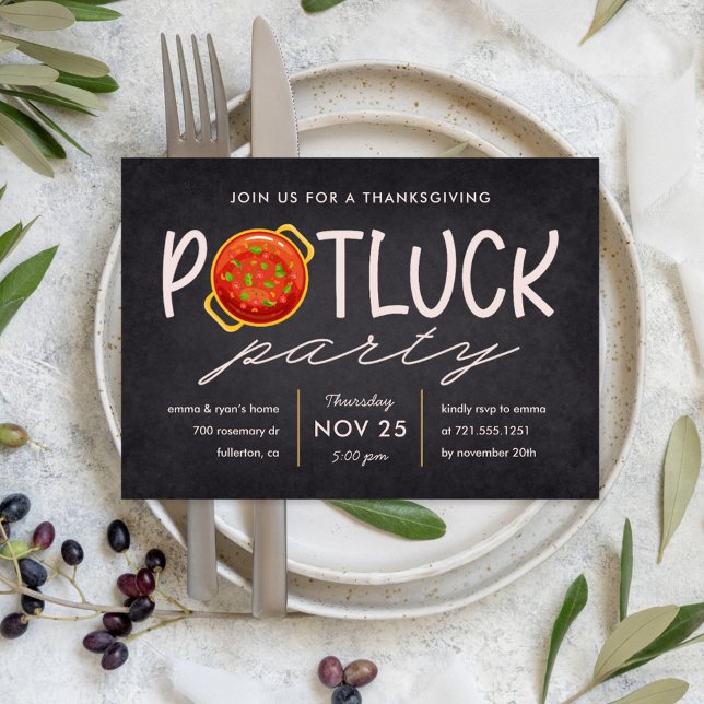 Potluck Party Thanksgiving Potluck Invitation (Creator Uploaded)