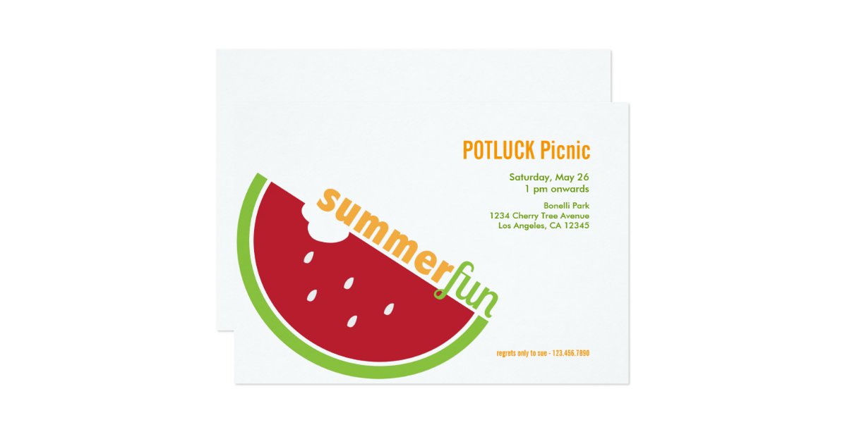 Potluck Picnic Invitation 2