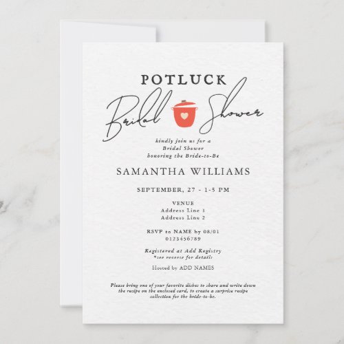 Potluck White Bridal Shower
