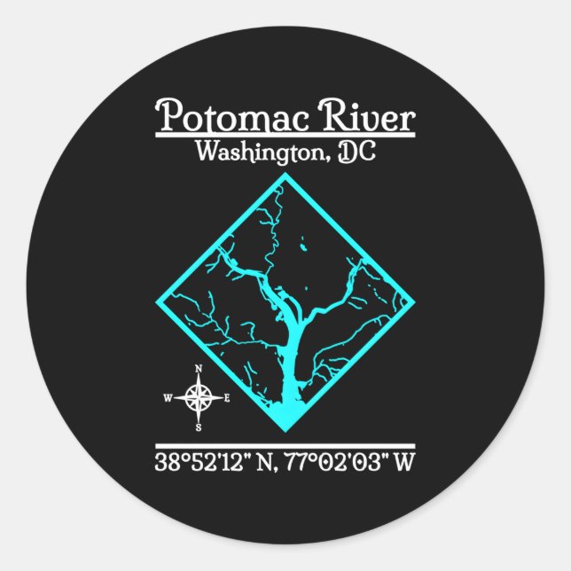Potomac River Washington Dc Classic Round Sticker (Front)