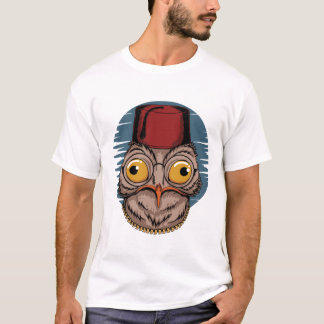 Potoo Barista Modern White Art Illustration T-Shirt