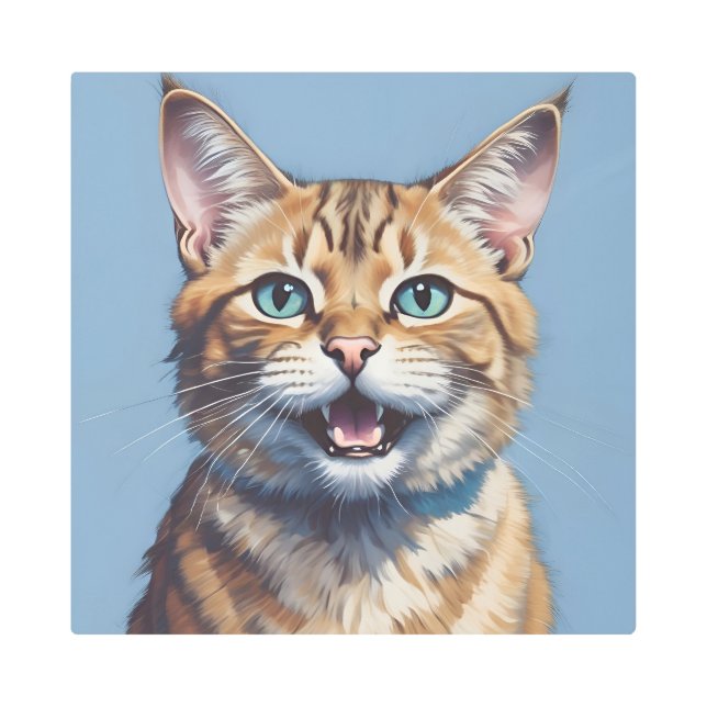 Potrait of a cat  metal print (Front)