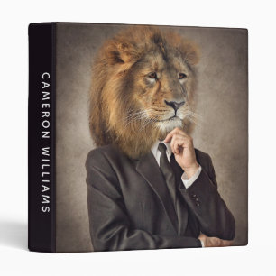 Potrait of A Lion   Add Your Name 3 Ring Binder