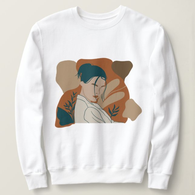 potraits flat design with boho colors sweatshirt (Design Front)