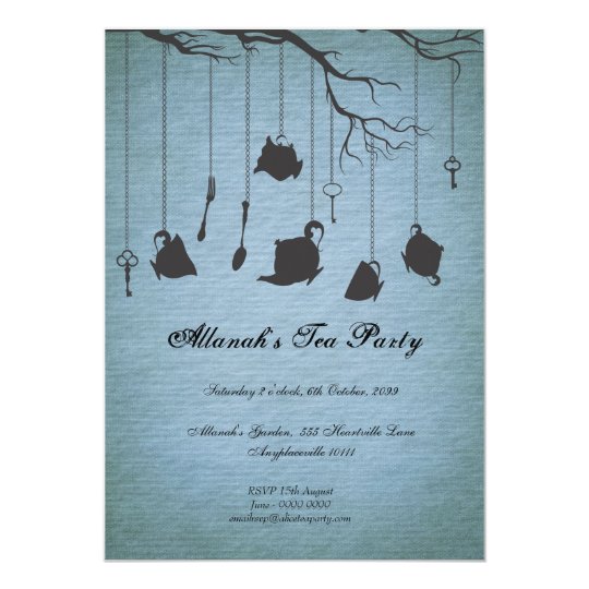 Pots & Cups & Keys Unbirthday Birthday Tea Party Invitation