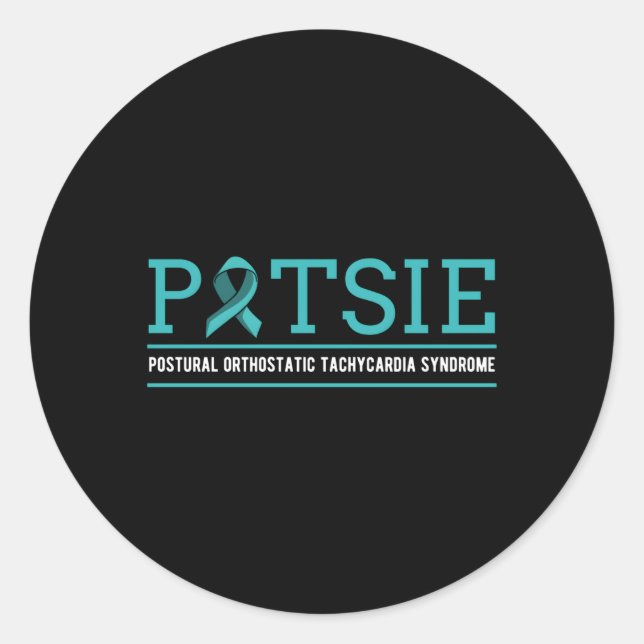 Pots Dysautonomia Turquoise Ribbon Autonomic Dysfu Classic Round Sticker (Front)