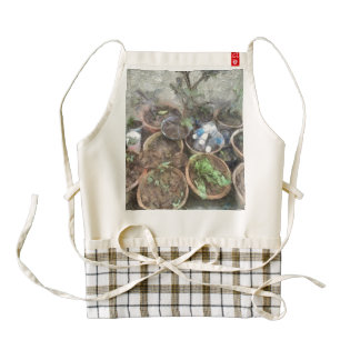 Pots in kitchen garden zazzle HEART apron