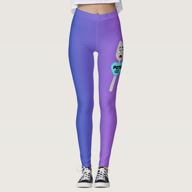 Pots Is So Tachy Purple & Blue Ombre  Leggings (Front)