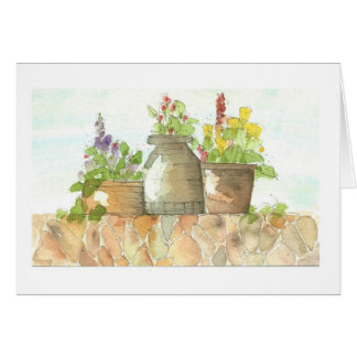 Pots on a Rock Wall Cards