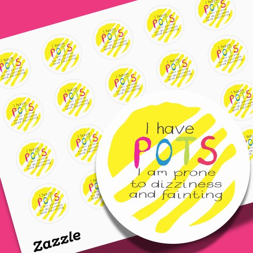 POTS syndrome awareness pin badge Classic Round Sticker