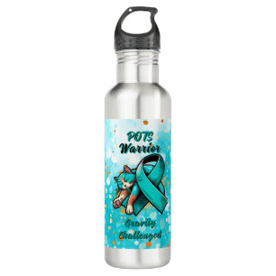 POTS Warrior   Dysautonomia Awareness Ribbon Stainless Steel Water Bottle