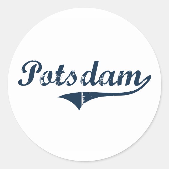 Potsdam New York Classic Design Round Sticker (Front)