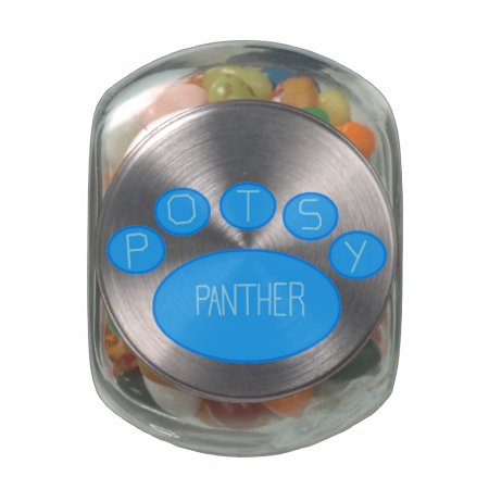 Potsy Panther Jelly Beans Glass Jar