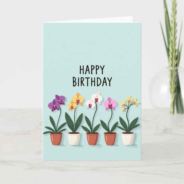 Potted Blossom Birthday Card (Front)