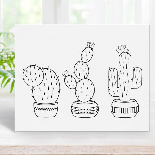 Potted Cacti _ Cactus Plants Coloring Page Poster