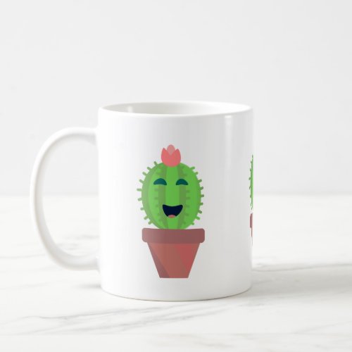 Potted Cactus Cute Cartoon Succulent Design Coffee Mug