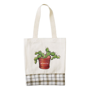 Potted Cactus Illustration Zazzle HEART Tote Bag