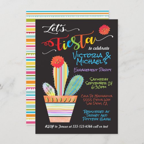 Potted Cactus Mexican Fiesta Invitation