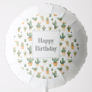 Potted Cactus on White Balloon