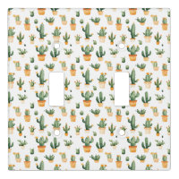 Potted Cactus on White