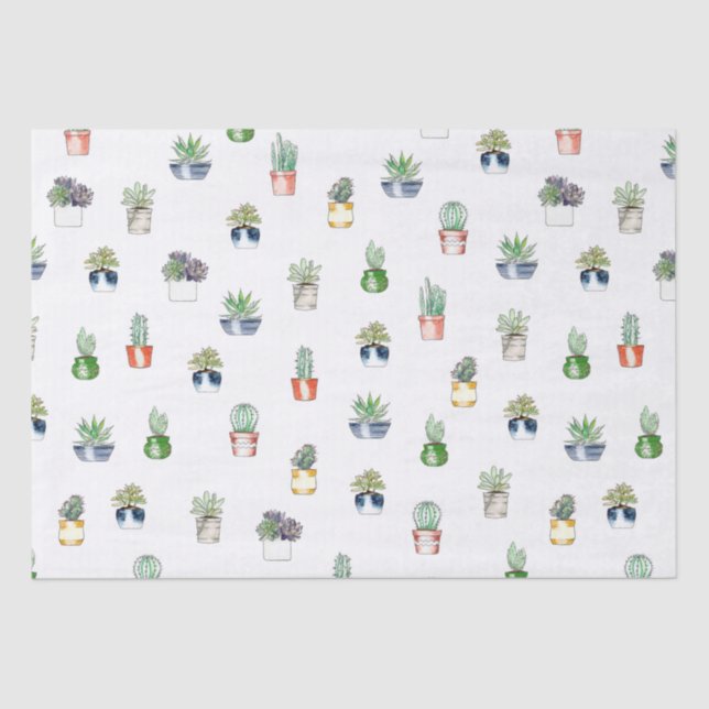 Potted cactus pattern tissue paper (Front)