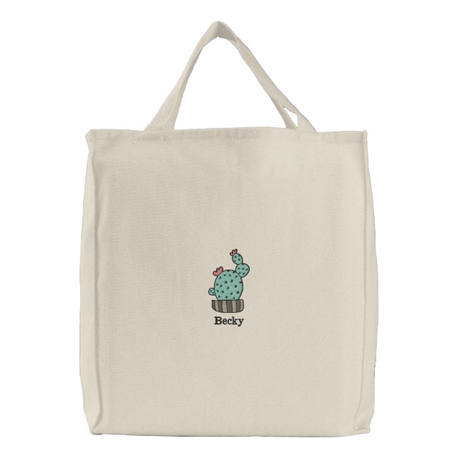 potted cactus Personalized Embroidered Bag (Front)
