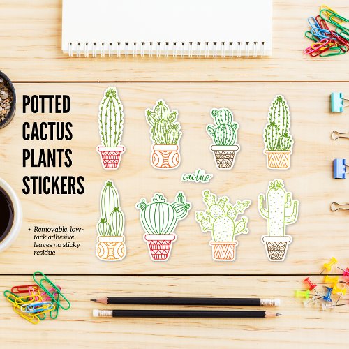 Potted Cactus Plants Stickers