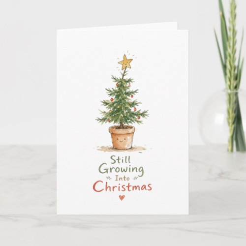 Potted Christmas Tree Watercolor Card