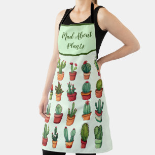 Potted Desert Cactus and Succulents Apron
