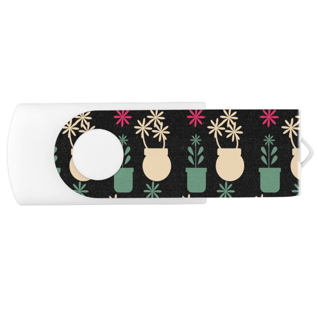 Potted Floral Garden Flower Pots Flash Drive (Front)