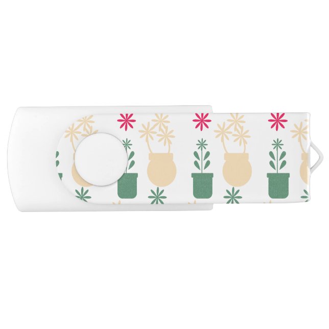 Potted Floral Garden Flower Pots Flash Drive (Front)