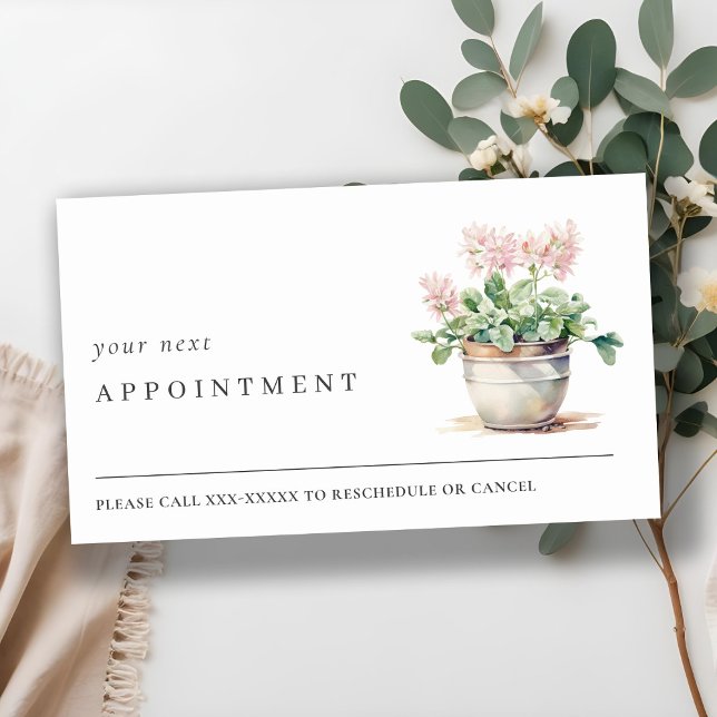 Potted Floral House Plants Botanical Appointment Business Card (Creator Uploaded)