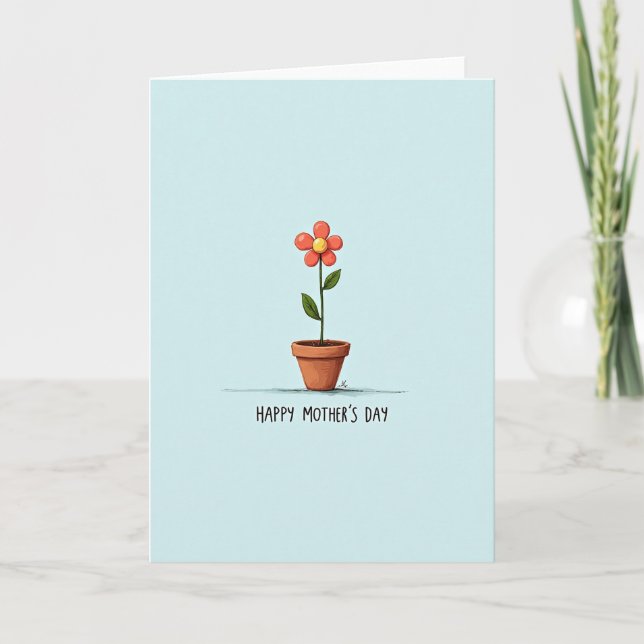 Potted Flower Mothers Day Card (Front)
