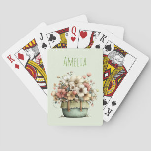 Potted Flowers Cozy Shabby Cute Poker Cards