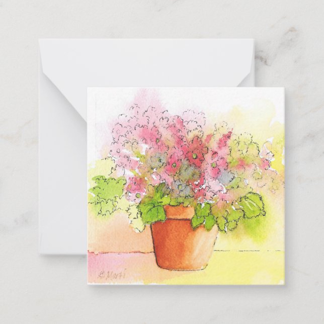 Potted Flowers Note Card (Front)