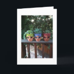 POTTED FRIENDS HANGING OUT-TRIPLET'S BIRTHDAY CARD<br><div class="desc">THESE POTTED FRIENDS HANGING OUT TO SAY HAPPY BIRTHDAY TO YOUR ADULT FRIEND OR FAMILY MEMBER WHO IS A "TRIPLET"</div>
