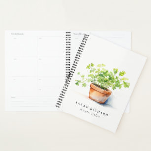Potted Herb Parsley Coriander Watercolor Botanical Planner