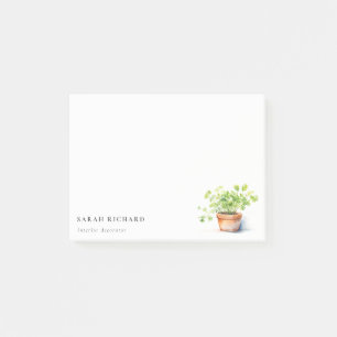 Potted Herb Parsley Coriander Watercolor Botanical Post-it Notes