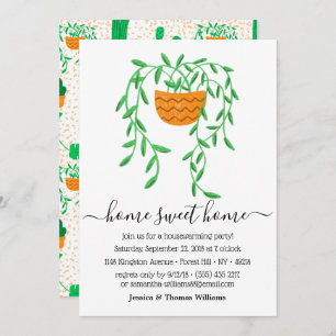 Potted House Plant Housewarming Party Invitation