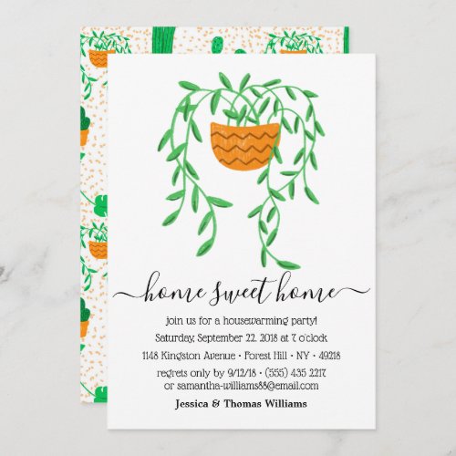 Potted House Plant Housewarming Party Invitation