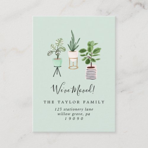 Potted House Plants  Mint Weve Moved Insert Card