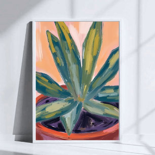 Potted Houseplant Modern Botanic Green Watercolor Poster