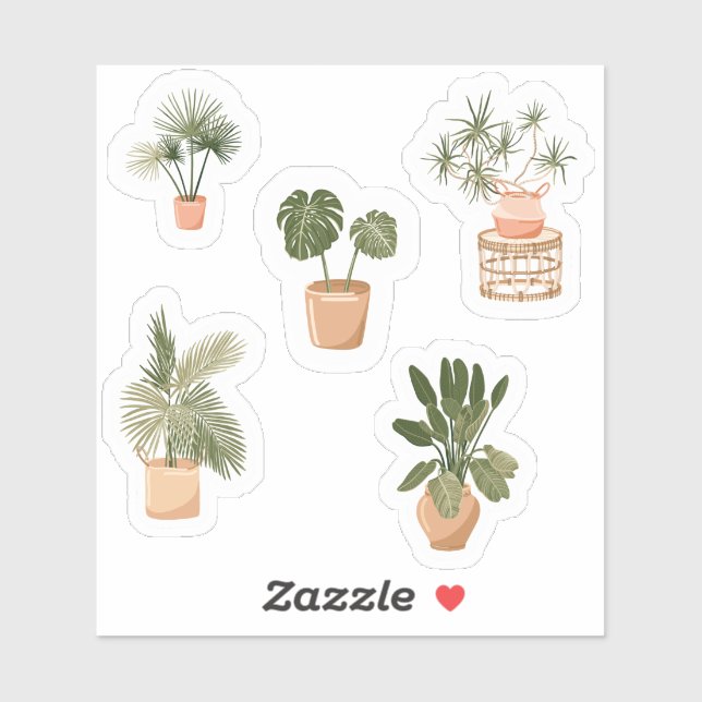 Potted Houseplant Sticker Set – Cute Indoor Plant (Sheet)