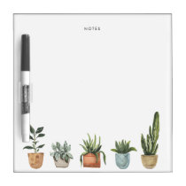 Potted Houseplants Dry Erase Board
