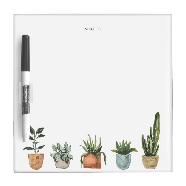 Potted Houseplants Dry Erase Board (Front)