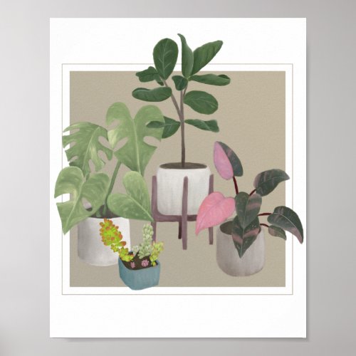 Potted Houseplants Poster