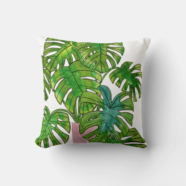 Potted Jungle I Throw Pillow (Front)