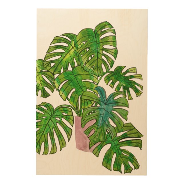 Potted Jungle I Wood Wall Art (Front)