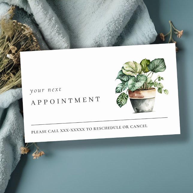Potted Leafy House Plants Botanical Appointment Business Card (Creator Uploaded)