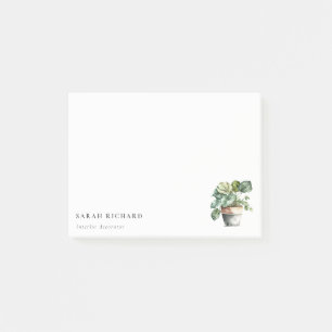 Potted Leafy House Plants Watercolor Botanical Post-it Notes